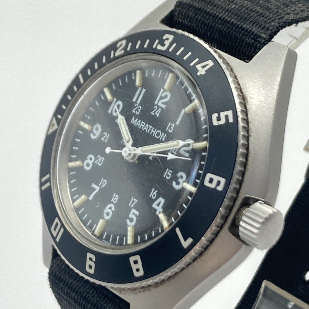 Marathon Gallet & Co Men's Watch Military 41mm Silver Tone 211 New Battery 1990 - Picture 5 of 16